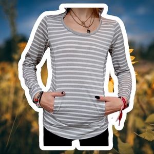 Eddie Bauer striped lightweight long sleeve with pocket